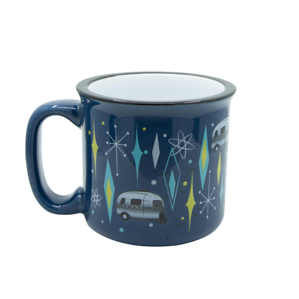 (CAMP CASUAL) COFFEE MUG VINTAGE BLUE DERSIGN 15OZ