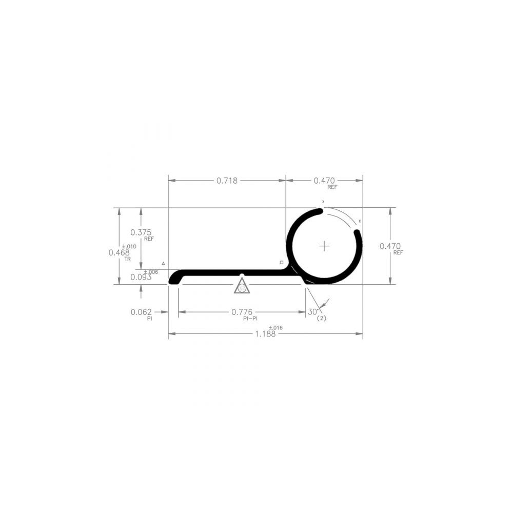 021-50802-16 (AP PRODUCTS) RAIL D’AUVENT STANDARD 16 PI NOIR SANS INSERT