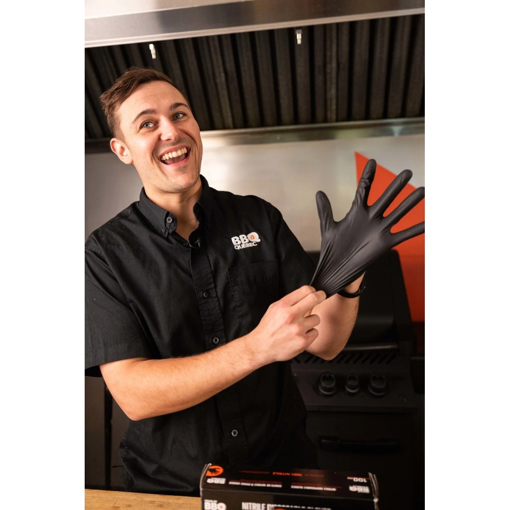 QC1194 (BBQ) GANTS EN NITRILE NOIR X-LARGE