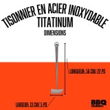 DD1152 (BBQ QUÉBEC) TISONNIER EN ACIER INOXYDABLE DE COULEUR TITANIUM
