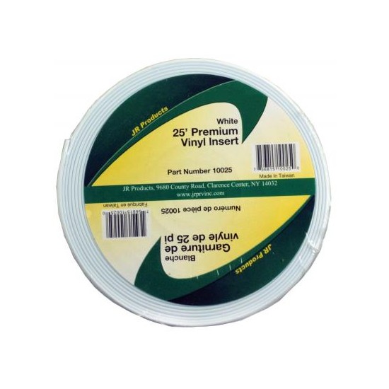 10025 (JR PRODUCTS) INSERTION DE VINYLE BLANC 1 PO X 25 PI