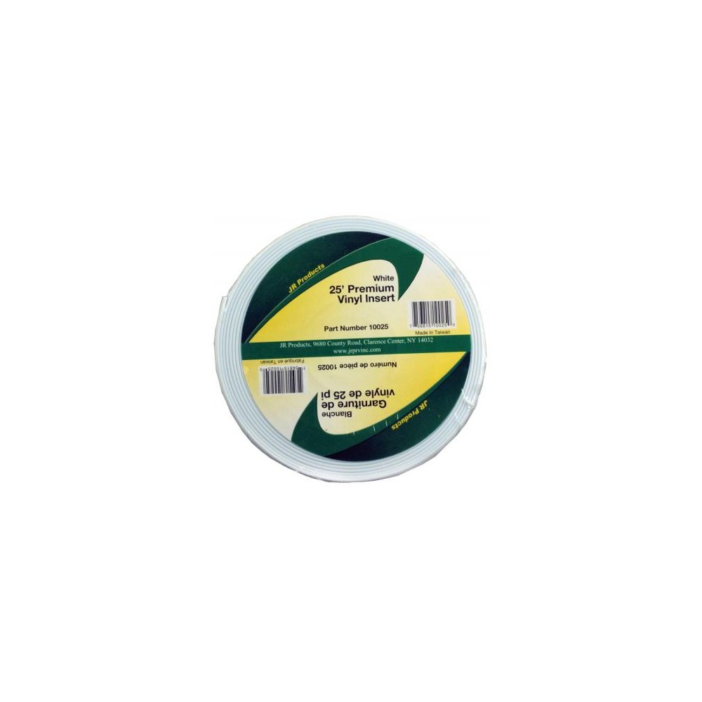 10025 (JR PRODUCTS) INSERTION DE VINYLE BLANC 1 PO X 25 PI