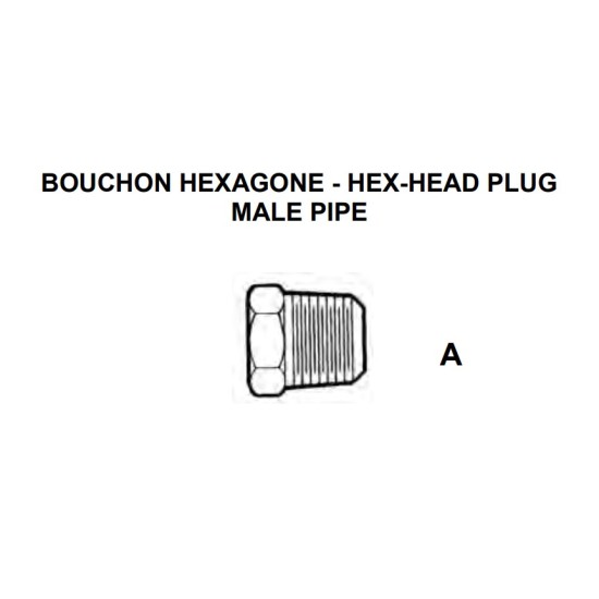 741-672 (BISMAR) BOUCHON HEXAGONAL 1/2 PO MPT
