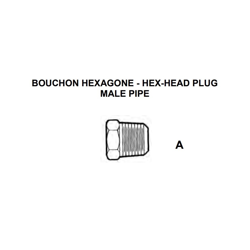 741-672 (BISMAR) BOUCHON HEXAGONAL 1/2 PO MPT