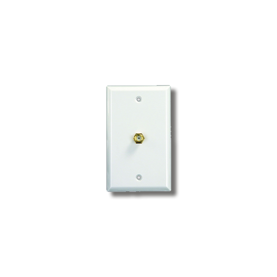 47785 (JR PRODUCTS) PLAQUE D'ENTRÉE DE CÂBLE TÉLÉVISION COAXIAL F-TYPE – BLANC POLAIRE