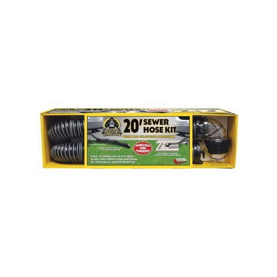 D04-0675 (VALTERRA) ENSEMBLE DE TUYAU D'ÉVACUATION SILVERBACK 20 PI AVEC ADAPTATEUR UNIVERSEL 90°