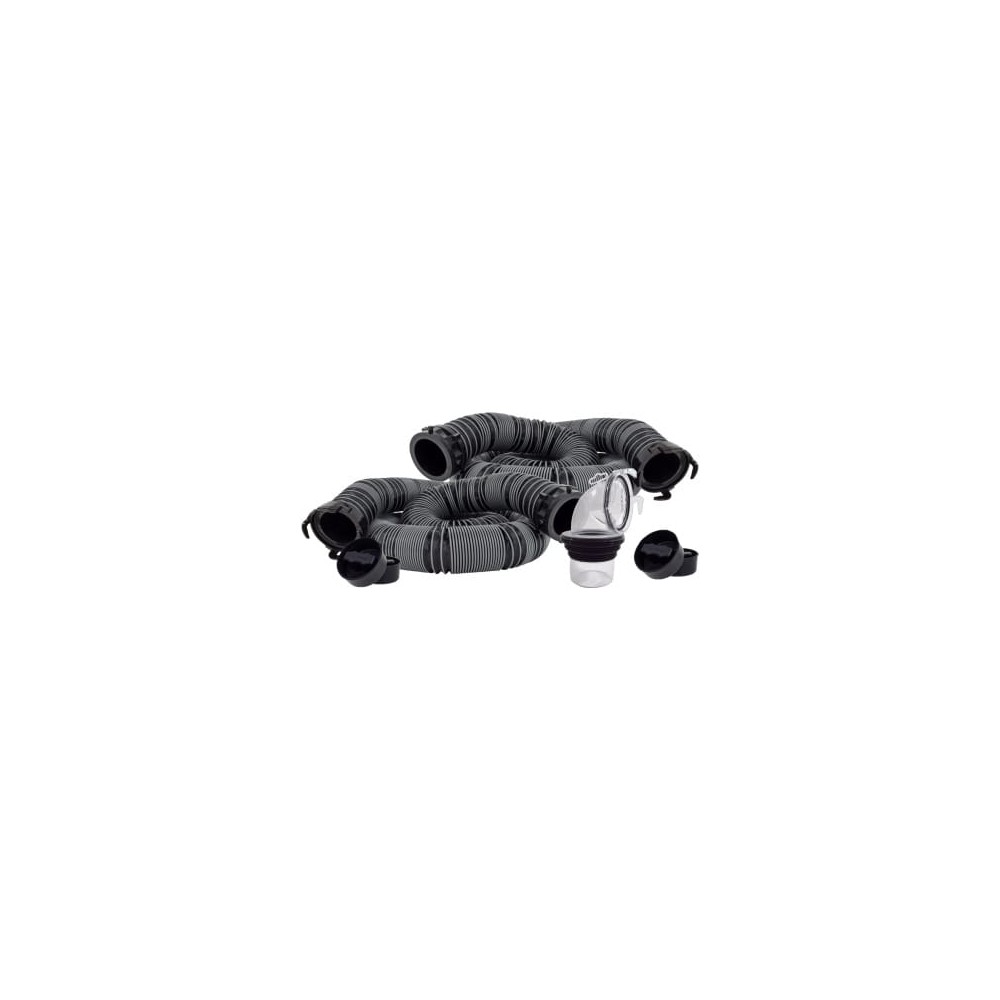 D04-0675 (VALTERRA) ENSEMBLE DE TUYAU D'ÉVACUATION SILVERBACK 20 PI AVEC ADAPTATEUR UNIVERSEL 90°