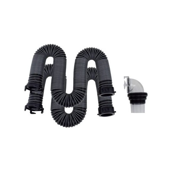 D04-0675 (VALTERRA) ENSEMBLE DE TUYAU D'ÉVACUATION SILVERBACK 20 PI AVEC ADAPTATEUR UNIVERSEL 90°