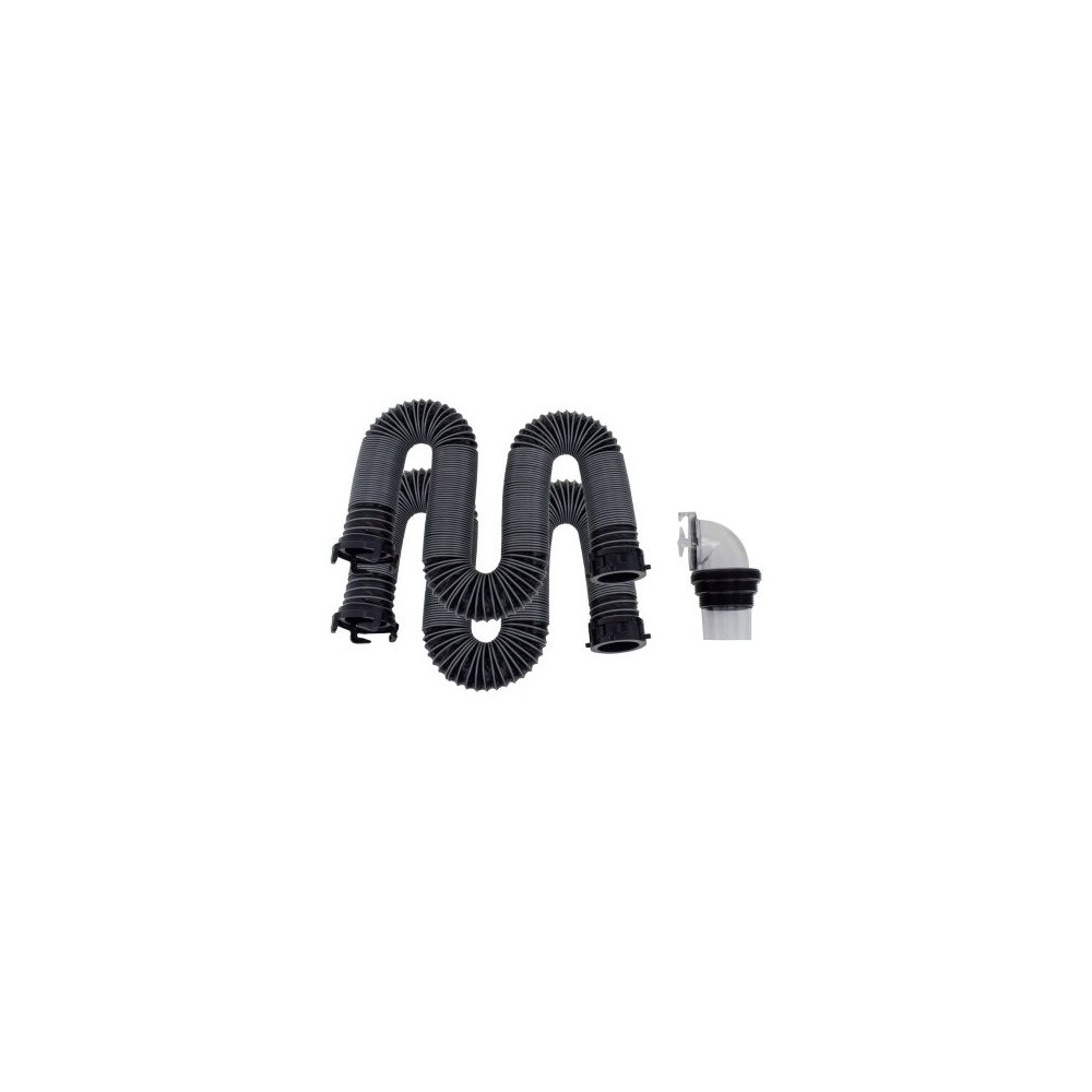 D04-0675 (VALTERRA) ENSEMBLE DE TUYAU D'ÉVACUATION SILVERBACK 20 PI AVEC ADAPTATEUR UNIVERSEL 90°