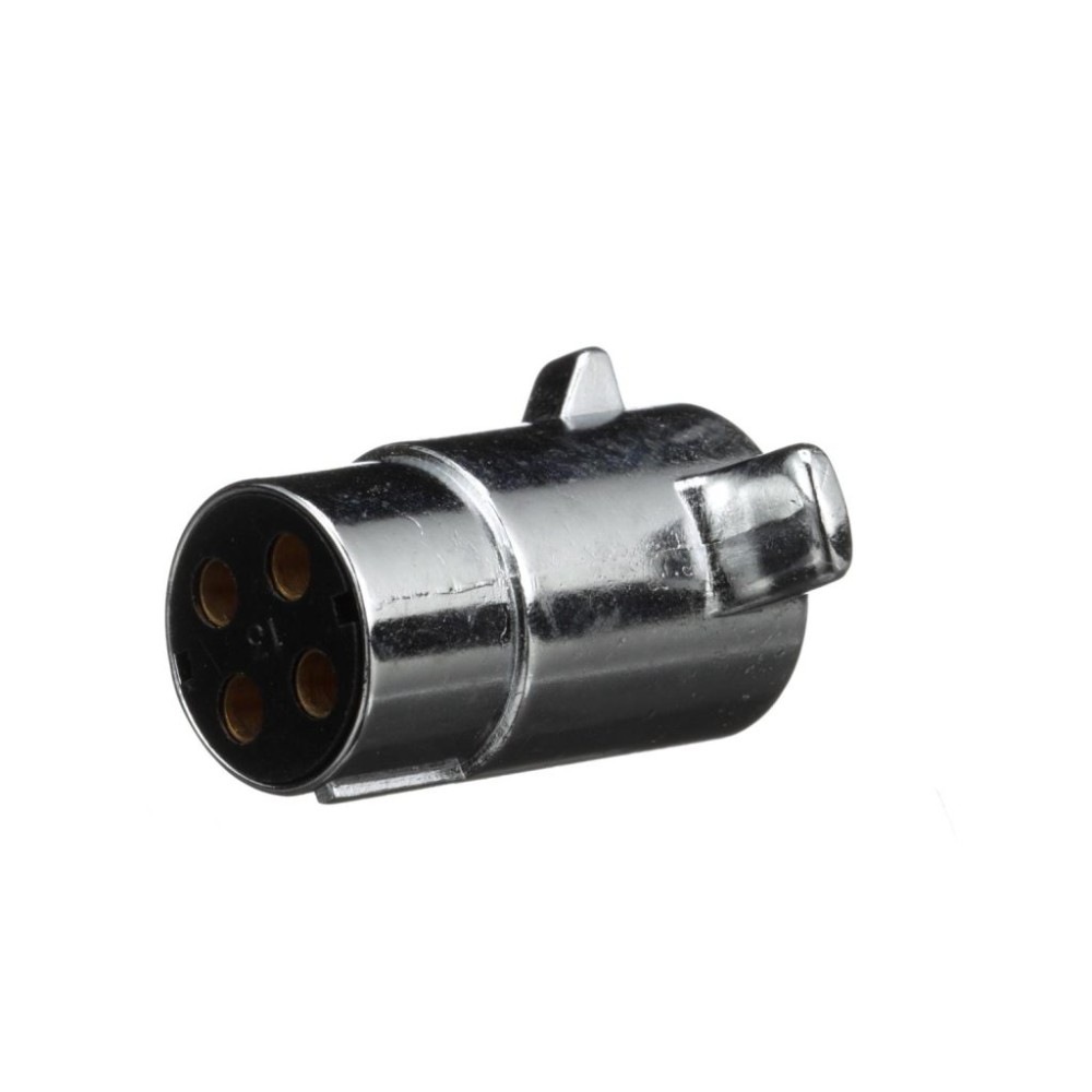 4P-102V (POLLAK) 4-POLE ROUND TRAILER END CONNECTOR – CHROME PLATED