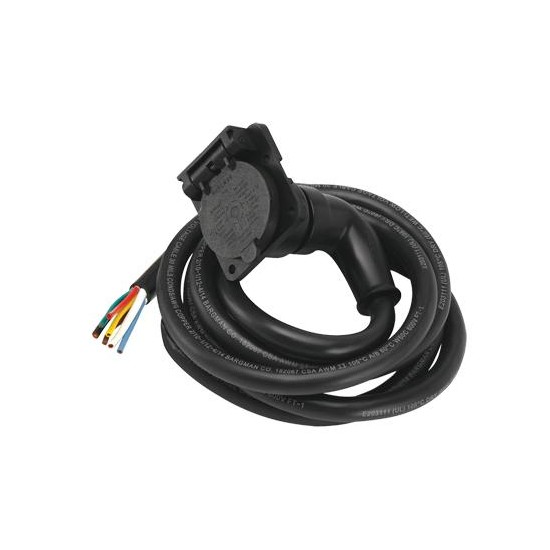 50-97-407 (BARGMAN) CONNECTEUR DE REMORQUAGE 7 VOIES À ANGLE DROIT AVEC CÂBLE DE 7 PI