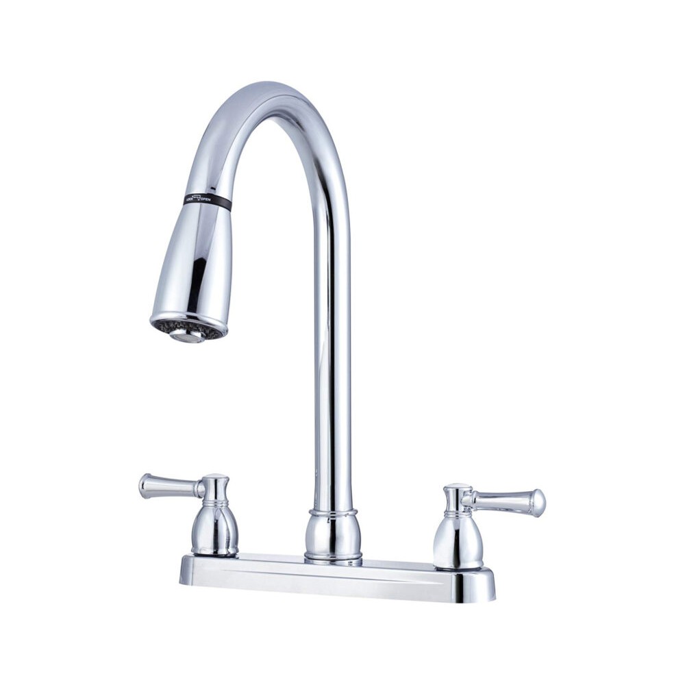 (DURA)KITCHEN FAUCET, PULL DOWN SPOUT, 8IN, CHROME