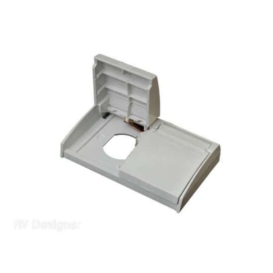 E365 (RV DESIGNER) COUVERCLE À ENCLENCHEMENT POUR PRISE ÉLECTRIQUE EXTÉRIEURE, BLANC, ANTICORROSION