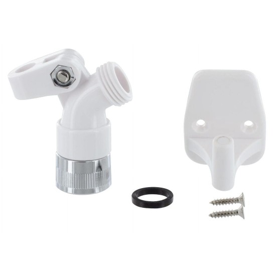 PF276003 (VALTERRA) SUPPORT PIVOTANT POUR POMMEAU DE DOUCHE, BLANC ET CHROME