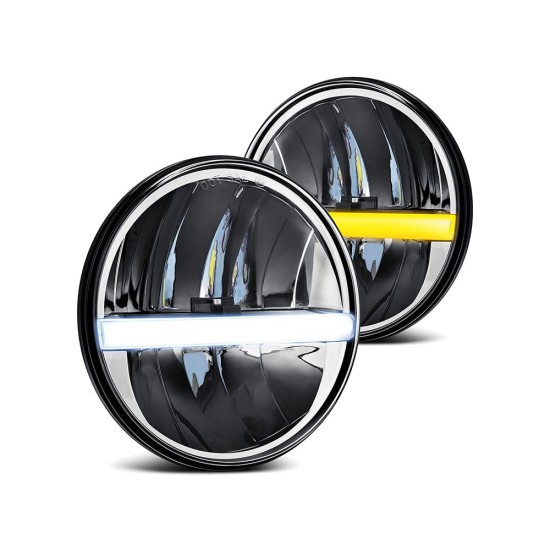 SUPAREE 7 Round LED Headlights RGB Halo Angel