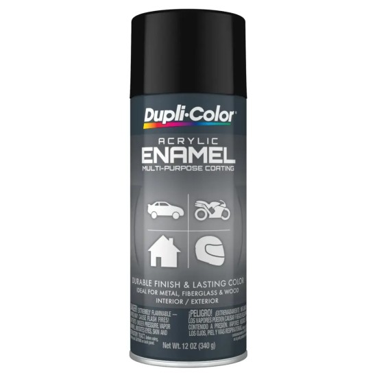 CDA1603 (DUPLI-COLOR) PEINTURE ÉMAIL ACRYLIQUE NOIR SEMI-LUSTRÉ 340 G